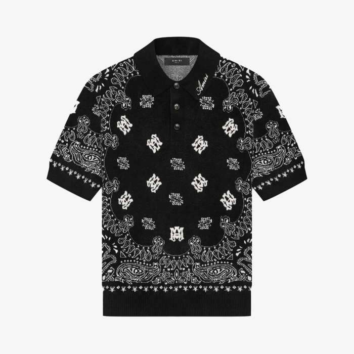 Amiri Bandana Short Sleeve Polo