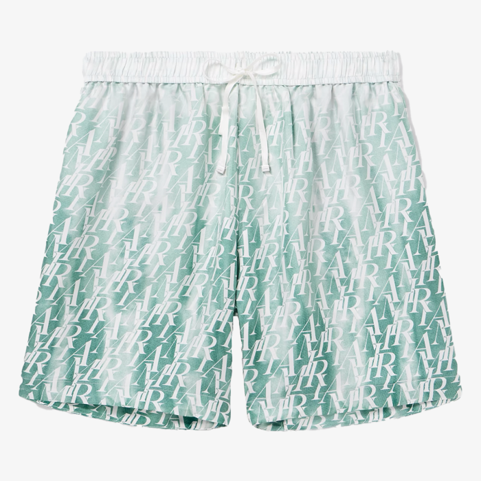 Amiri Gradient Repeat Silk Shorts