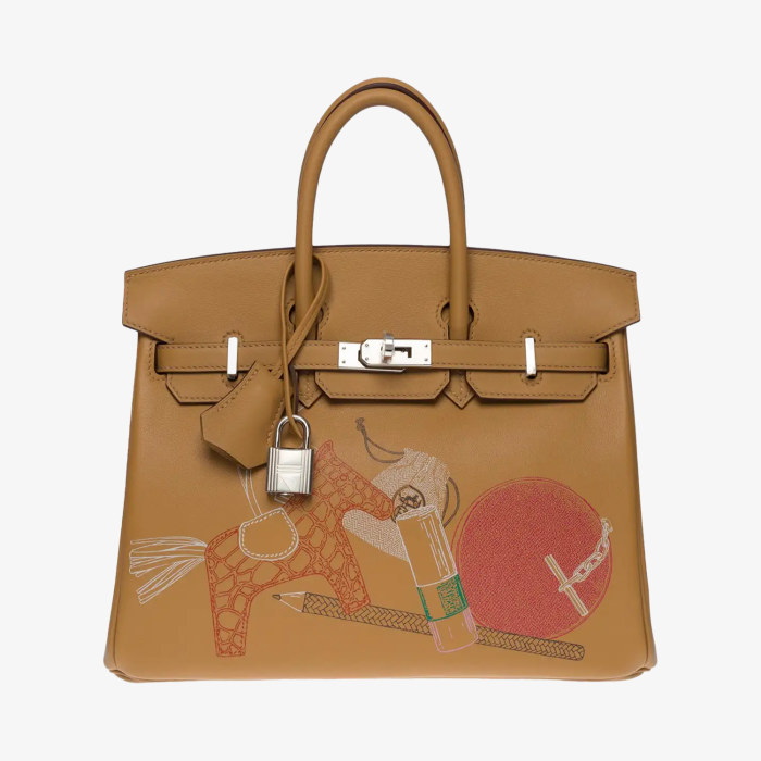 Hermes Birkin 25 Biscuit 'In & Out' Limited Edition Swift PHW