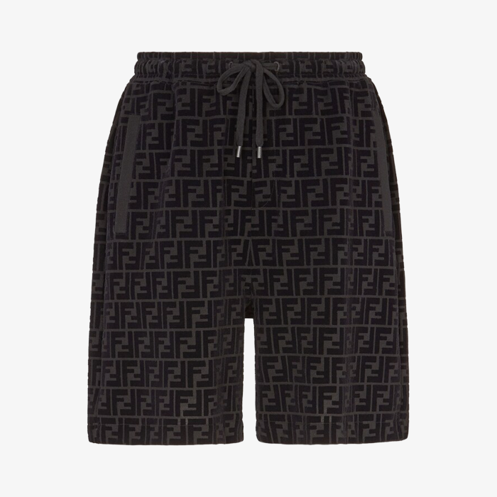 Fendi FF Black Piqué Shorts