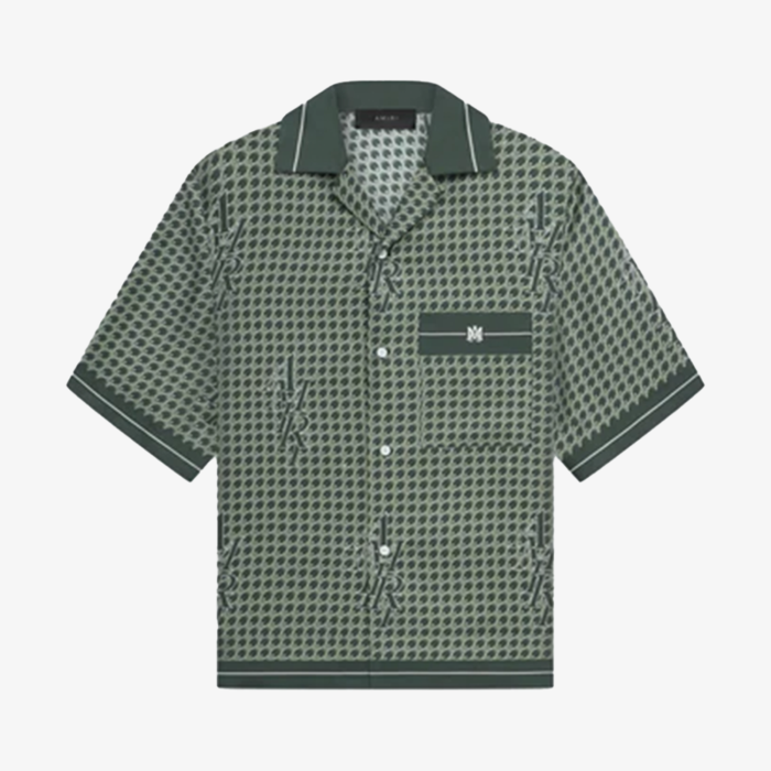 Amiri Monogram Houndstooth Silk Shirt